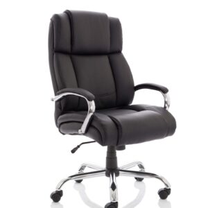 Austin High Back Heavy Duty Executive Black Leather Office Chair with Arms