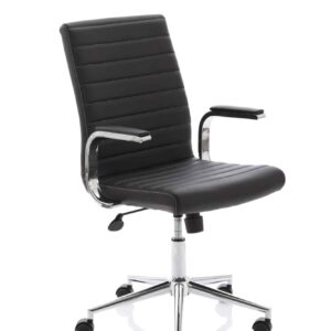 Cain Medium Back Leather Executive Office Chair with Arms