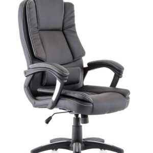 Fargo High Back Black Leather Executive Office Chair with Arms