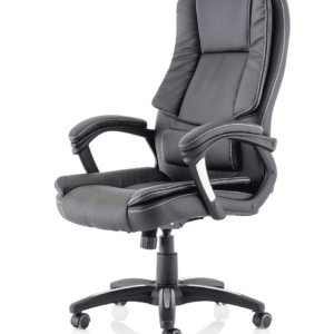 Fargo High Back Black Leather Executive Office Chair with Arms - Image 3