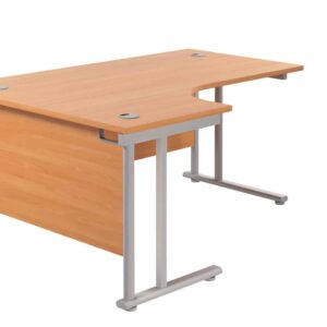 Twin Upright Left Hand Radial Desk