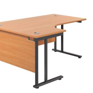 Twin Upright Left Hand Radial Desk