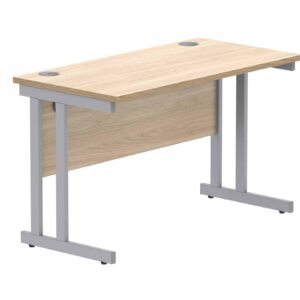 Office Rectangular Desk With Steel Double Upright Cantilever Frame