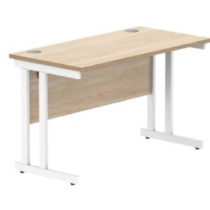 Office Rectangular Desk With Steel Double Upright Cantilever Frame