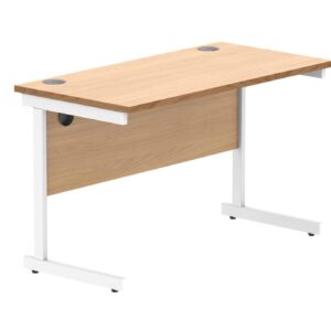 Office Rectangular Desk With Steel Single Upright Cantilever Frame