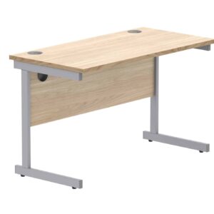Office Rectangular Desk With Steel Single Upright Cantilever Frame