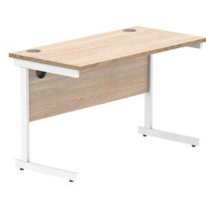 Office Rectangular Desk With Steel Single Upright Cantilever Frame