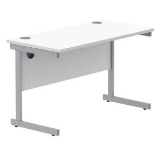 Office Rectangular Desk With Steel Single Upright Cantilever Frame