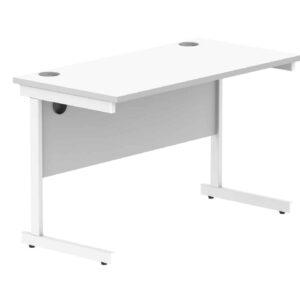 Office Rectangular Desk With Steel Single Upright Cantilever Frame