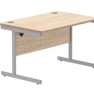 Office Rectangular Desk With Steel Single Upright Cantilever Frame