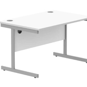 Office Rectangular Desk With Steel Single Upright Cantilever Frame