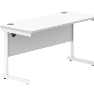 Office Rectangular Desk With Steel Single Upright Cantilever Frame