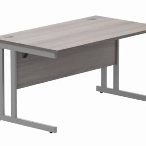 Office Rectangular Desk With Steel Double Upright Cantilever Frame
