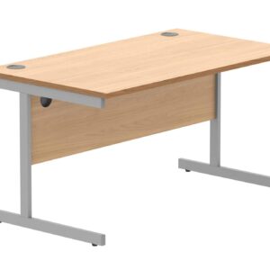 Office Rectangular Desk With Steel Single Upright Cantilever Frame