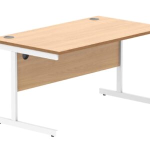Office Rectangular Desk With Steel Single Upright Cantilever Frame