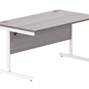 Office Rectangular Desk With Steel Single Upright Cantilever Frame