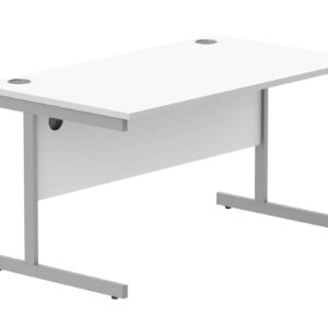 Office Rectangular Desk With Steel Single Upright Cantilever Frame