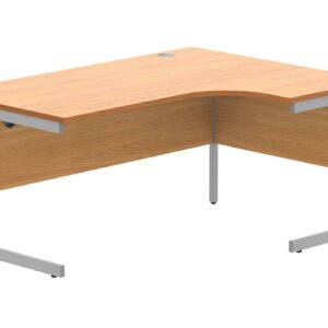 Office Right Hand Corner Desk With Steel Single Upright Cantilever Frame