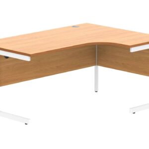 Office Right Hand Corner Desk With Steel Single Upright Cantilever Frame