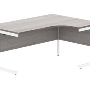Office Right Hand Corner Desk With Steel Single Upright Cantilever Frame