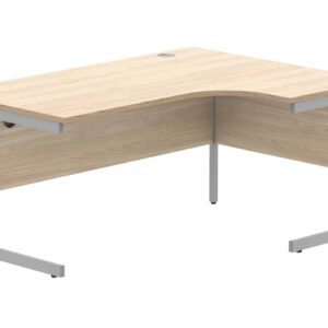 Office Right Hand Corner Desk With Steel Single Upright Cantilever Frame