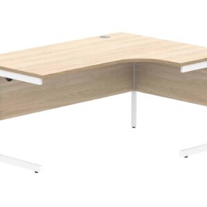 Office Right Hand Corner Desk With Steel Single Upright Cantilever Frame