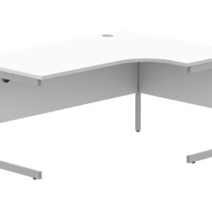 Office Right Hand Corner Desk With Steel Single Upright Cantilever Frame