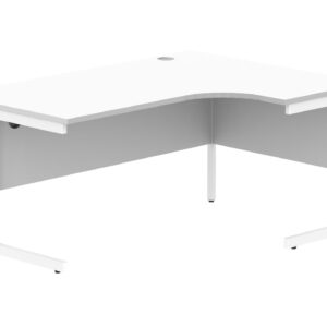 Office Right Hand Corner Desk With Steel Single Upright Cantilever Frame