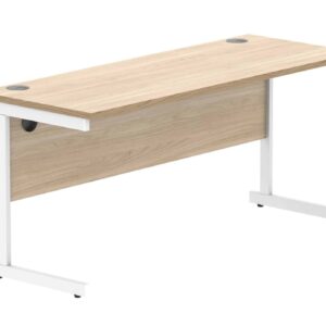Office Rectangular Desk With Steel Single Upright Cantilever Frame