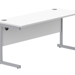 Office Rectangular Desk With Steel Single Upright Cantilever Frame