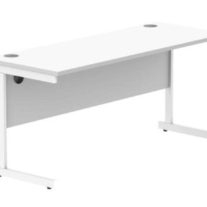 Office Rectangular Desk With Steel Single Upright Cantilever Frame