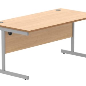 Office Rectangular Desk With Steel Single Upright Cantilever Frame