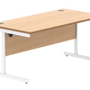 Office Rectangular Desk With Steel Single Upright Cantilever Frame