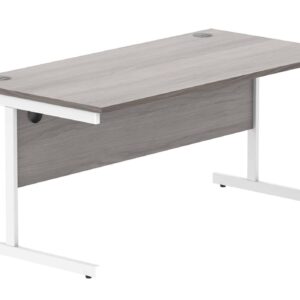 Office Rectangular Desk With Steel Single Upright Cantilever Frame
