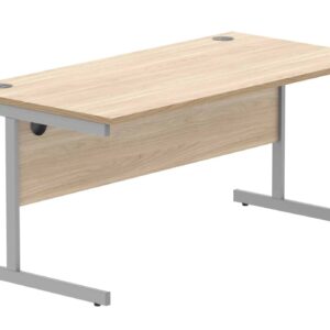Office Rectangular Desk With Steel Single Upright Cantilever Frame