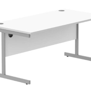 Office Rectangular Desk With Steel Single Upright Cantilever Frame