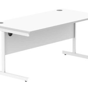 Office Rectangular Desk With Steel Single Upright Cantilever Frame