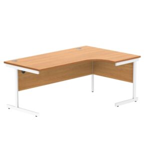 Office Right Hand Corner Desk With Steel Single Upright Cantilever Frame