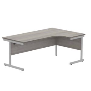 Office Right Hand Corner Desk With Steel Single Upright Cantilever Frame
