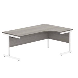 Office Right Hand Corner Desk With Steel Single Upright Cantilever Frame