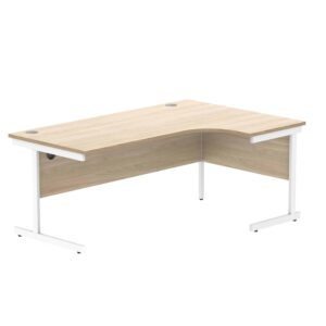 Office Right Hand Corner Desk With Steel Single Upright Cantilever Frame