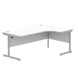 Office Right Hand Corner Desk With Steel Single Upright Cantilever Frame