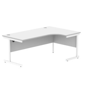 Office Right Hand Corner Desk With Steel Single Upright Cantilever Frame