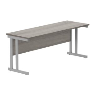 Office Rectangular Desk With Steel Double Upright Cantilever Frame