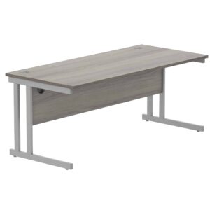 Office Rectangular Desk With Steel Double Upright Cantilever Frame