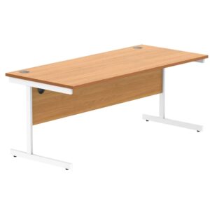 Office Rectangular Desk With Steel Single Upright Cantilever Frame