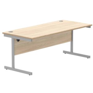 Office Rectangular Desk With Steel Single Upright Cantilever Frame