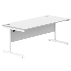 Office Rectangular Desk With Steel Single Upright Cantilever Frame