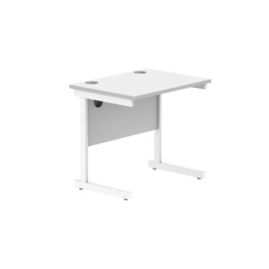 Office Rectangular Desk With Steel Single Upright Cantilever Frame
