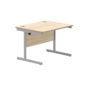 Office Rectangular Desk With Steel Single Upright Cantilever Frame